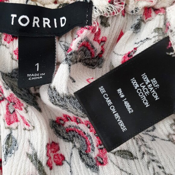 Torrid Open Front Crochet Knit Tunic Top 1X - Picture 10 of 10